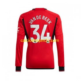 Manchester United Donny van de Beek 34 Maglia Prima 2023/2024 Manica Lunga